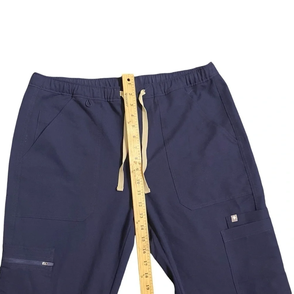 Figs Medical Mens Scrub Pants Navy Blue, Zipper and Button Closure Pockets SZ LS